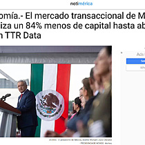 Economa.- El mercado transaccional de Mxico moviliza un 84% menos de capital hasta abril, segn TTR Data